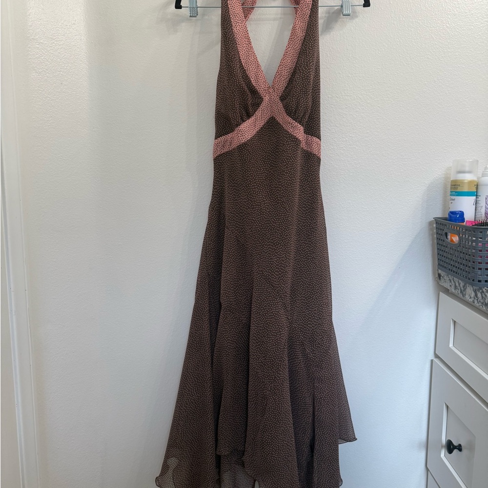 Jonathan Martin Pink Halter Maxi Sundress